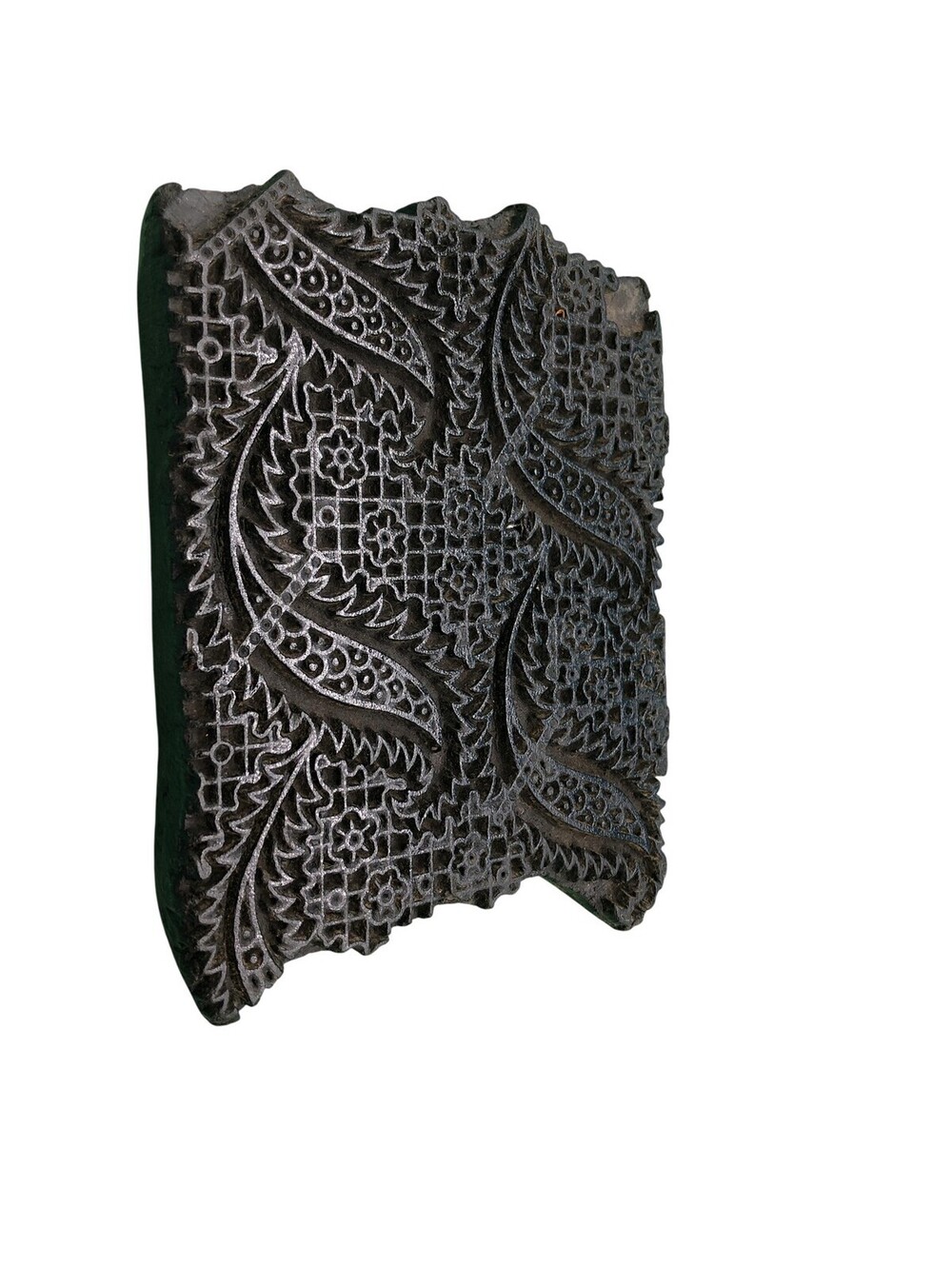 Indian Hand Carved Wood Block Stamp Batik Floral Background Printing India